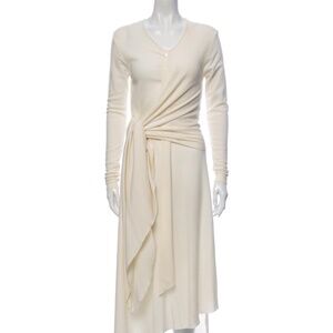 Lemaire ivory wool blend wrap dress xs-s